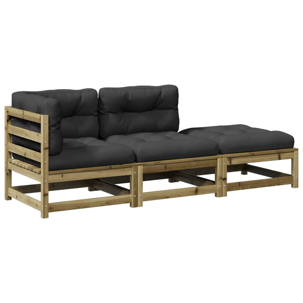 Set Divani da Giardino 3pz con Cuscini Legno Impregnato di Pinocod mxl 116577