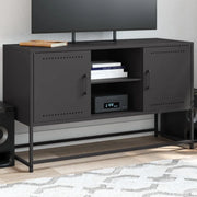 Mobile TV-Credenza per TV-Console TV Nero 100,5x39x60,5 cm in Acciaio 203880