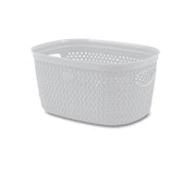 Cestino Biancheria Portabiancheria intreccio Bianco 17,5 x 23,5 x 12 cm