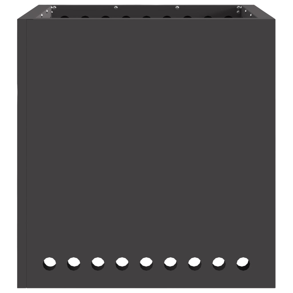 Focolare senza fumo Quadrato Nero 48x48x50 cm Acciaio