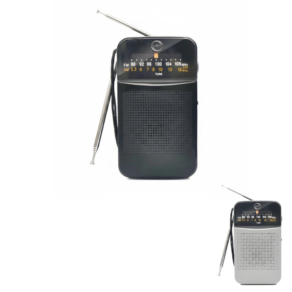 RADIO PORTATILE FM AM DUE BANDE CON ANTENNA TELESCOPICA 35 CM AUX JACK AS-07102