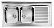 Lavello ROSSANA appoggio 120X60 2 vasche destre ACCIAIO INOX 031137.D1.01.2009