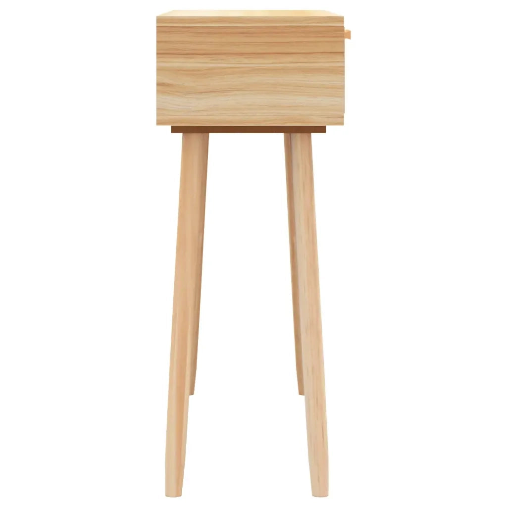 Tavolo Consolle | Tavolo d'Ingresso Marrone 80x30x75 Massello Pino Rattan Naturale