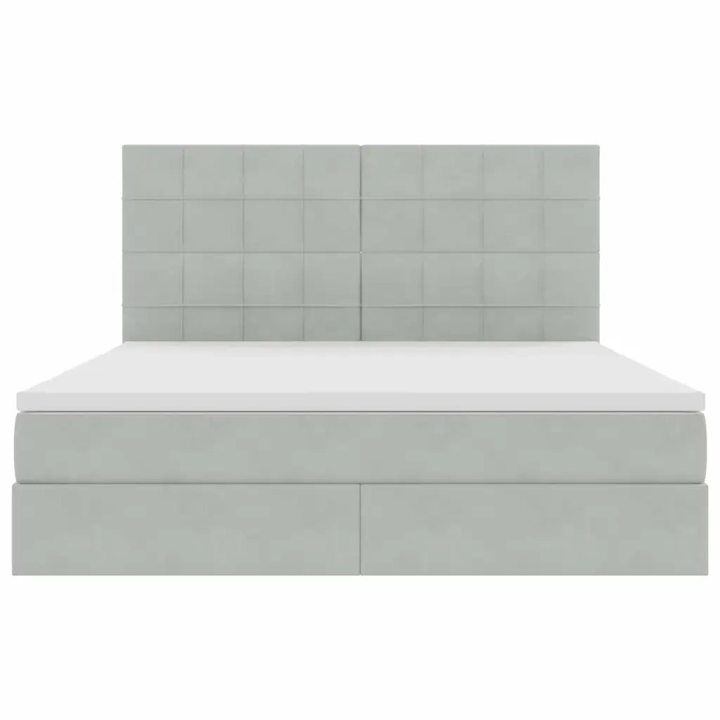 Letto con contenitore e materasso Grigio chiaro 160 x 200 cm