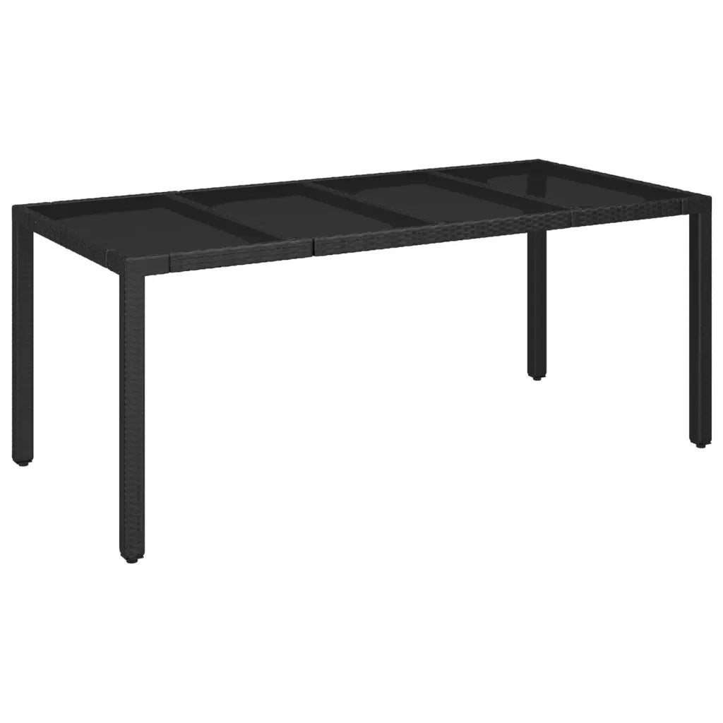 Set da Pranzo Giardino 9pz con Cuscini Nero e Grigio Polyrattan 3185058