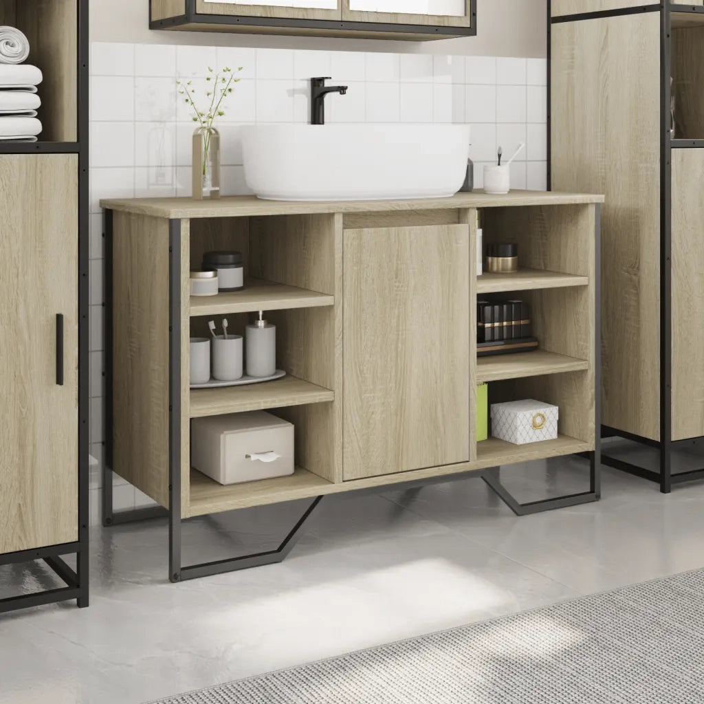 Mobile Lavabo Bagno Rovere Sonoma 91x35x60 cm in Truciolato 848665