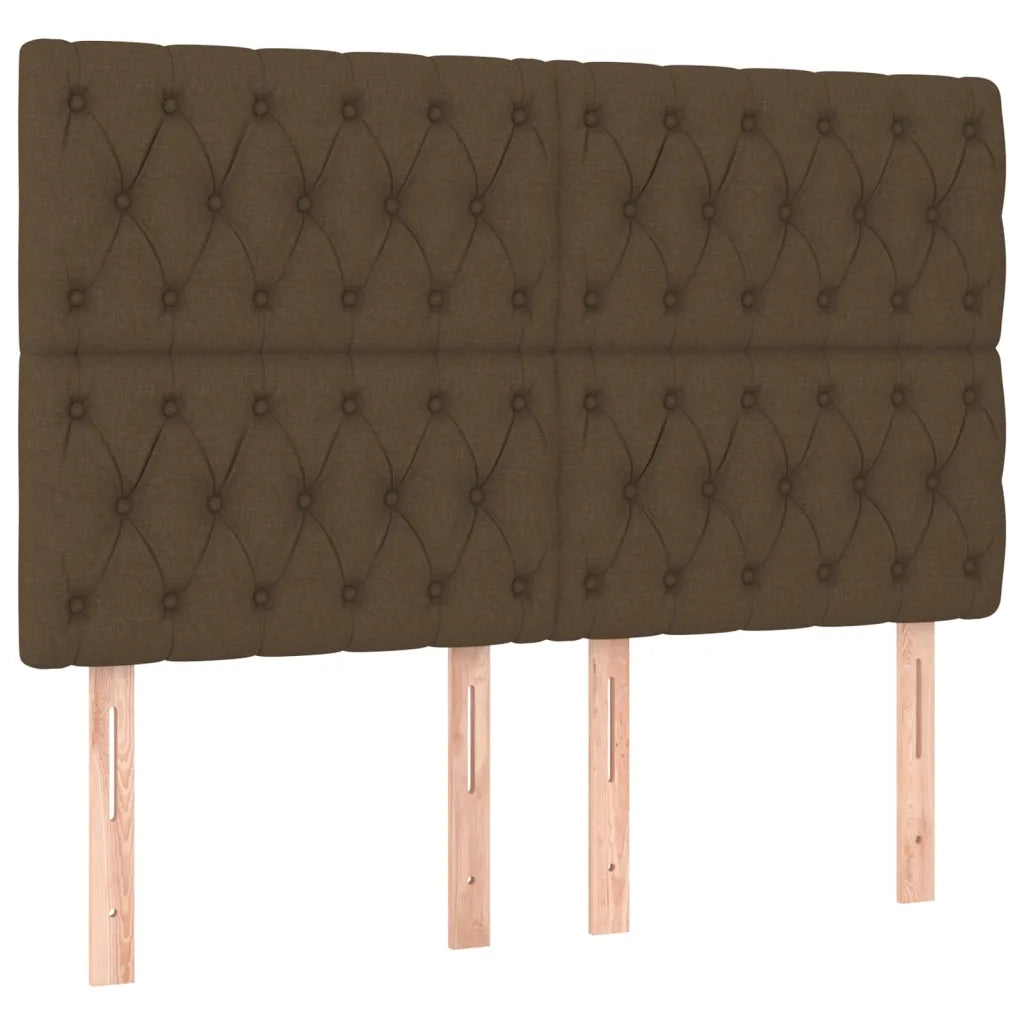 Giroletto a Molle con Materasso Marrone Scuro 160x200cm Tessuto
