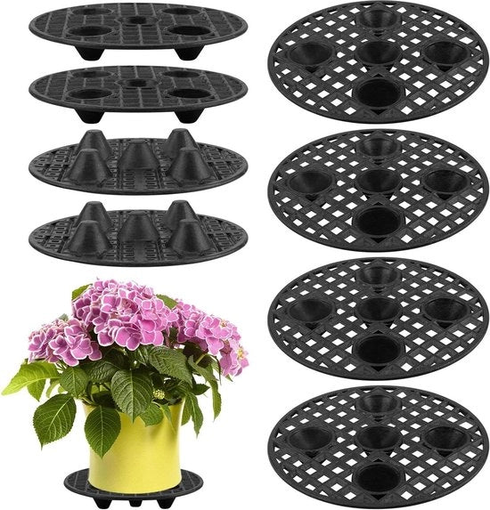 Supporto per piante 8 pezzi - 79 pollici Heavy Duty - Sollevatore di livello per piante - Supporto per vaso di piante - Supporto per piante - Scaffale per piante - Piastra di sostegno per piante - Nero