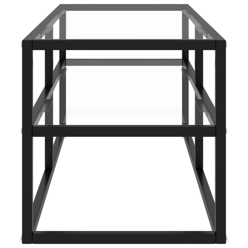 Mobile TV Nero con Vetro Temperato 100x40x40 cm 322855