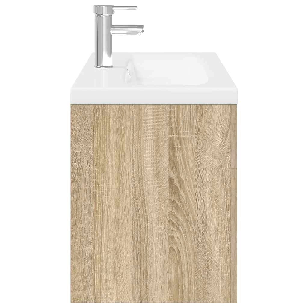 Mobile bagno dal design moderno con lavabo integrato 90 x 38,5 x 46 cm legno composito rovere Sonoma 02_0055765