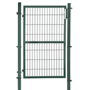 Cancello da giardino in acciaio zincato robusto e resistente con serratura e chiave verde 150 x 106 cm 12_0001886