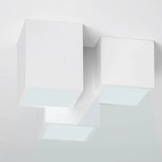 Lampada gesso da soffitto plafoniera a 3 cubi attacco faretto GU10 luce fredda