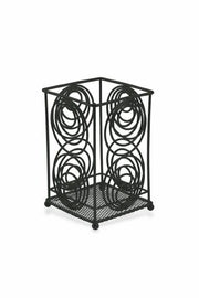 PORTAUTENSILI IN METALLO PER TAVOLA LAVANDINO 11X11X7 CM COLORE NERO