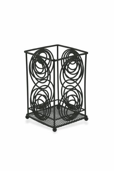 PORTAUTENSILI IN METALLO PER TAVOLA LAVANDINO 11X11X7 CM COLORE NERO