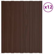 Pannello per tetto 12 pz Marrone 60 x 45 cm Acciaio zincato CFW2135552