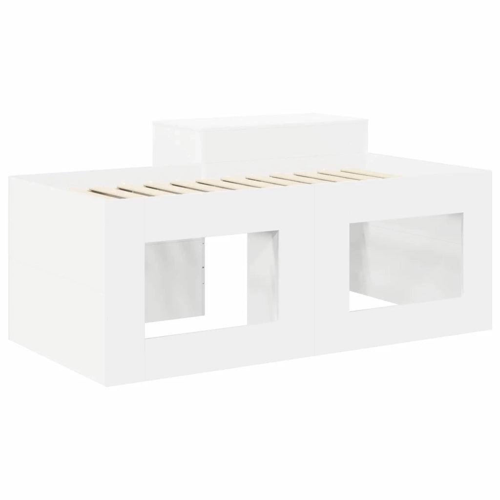 Letto alto per bambini con scrivania Bianco 80 x 160 cm 3422667