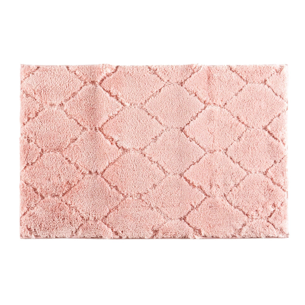 Tappeto Bagno Antiscivolo Effetto Rilievo Assorbente, Morbido, Lavabile in Lavatrice 50x80 / 60x120 cm 60x120 Cm - Rosa