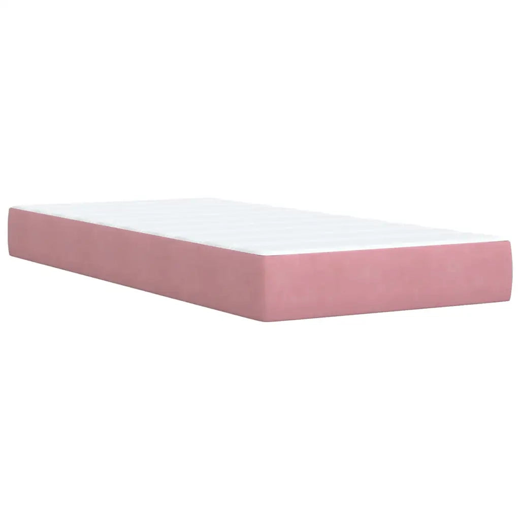 Giroletto a Molle con Materasso Rosa 80x200 cm in Velluto 3292201