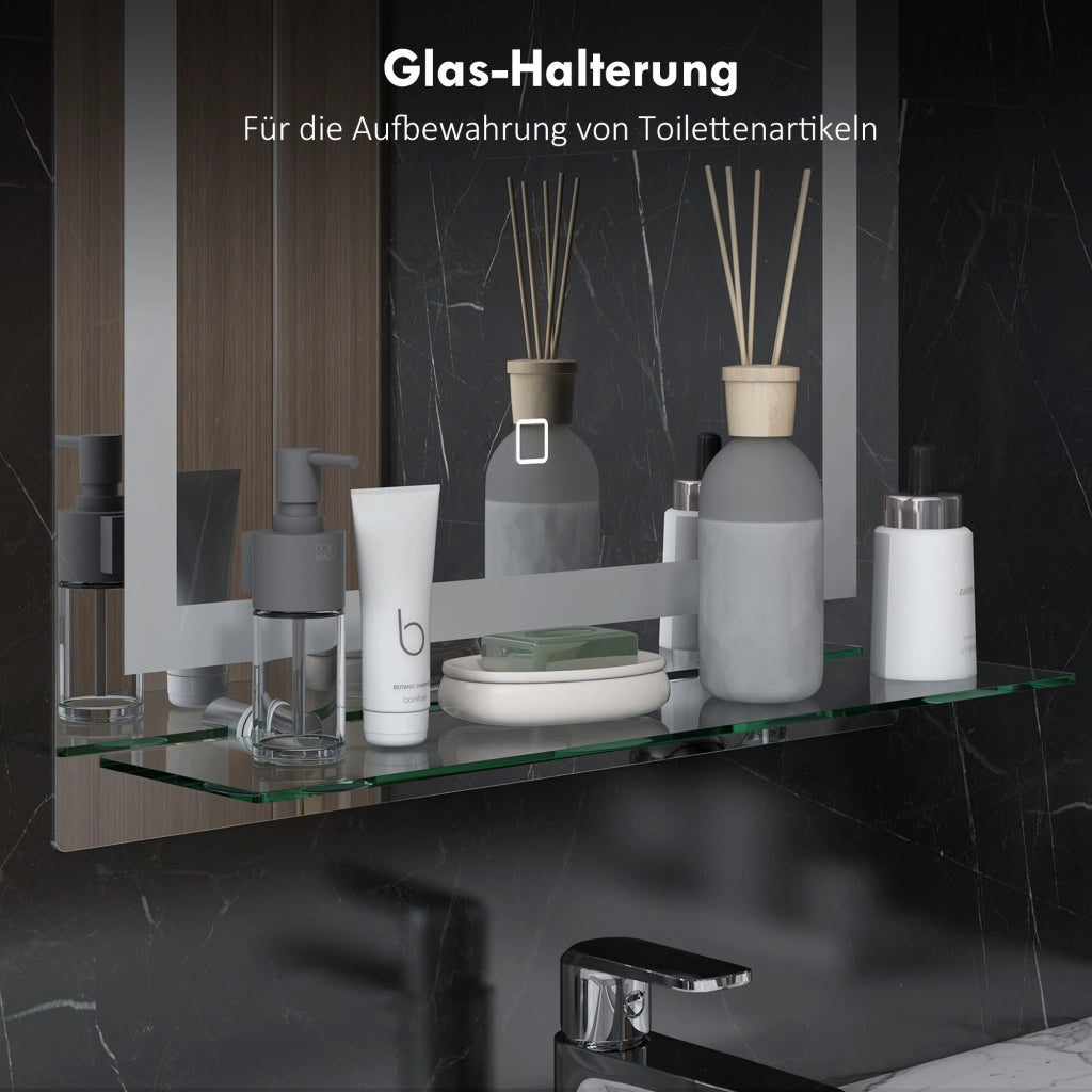 Specchio LED Bagno Dimmabile Antiappannante Touch ¨C zephmum ¨C Argento 50x70 cm