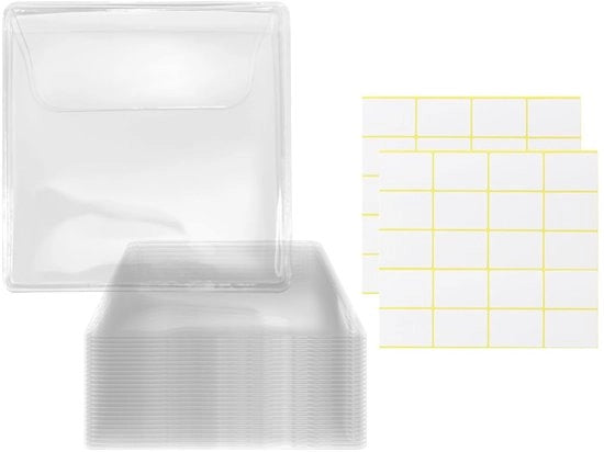Borse di imballaggio trasparenti - 70 pezzi - PVC - Incluso etichette vuote