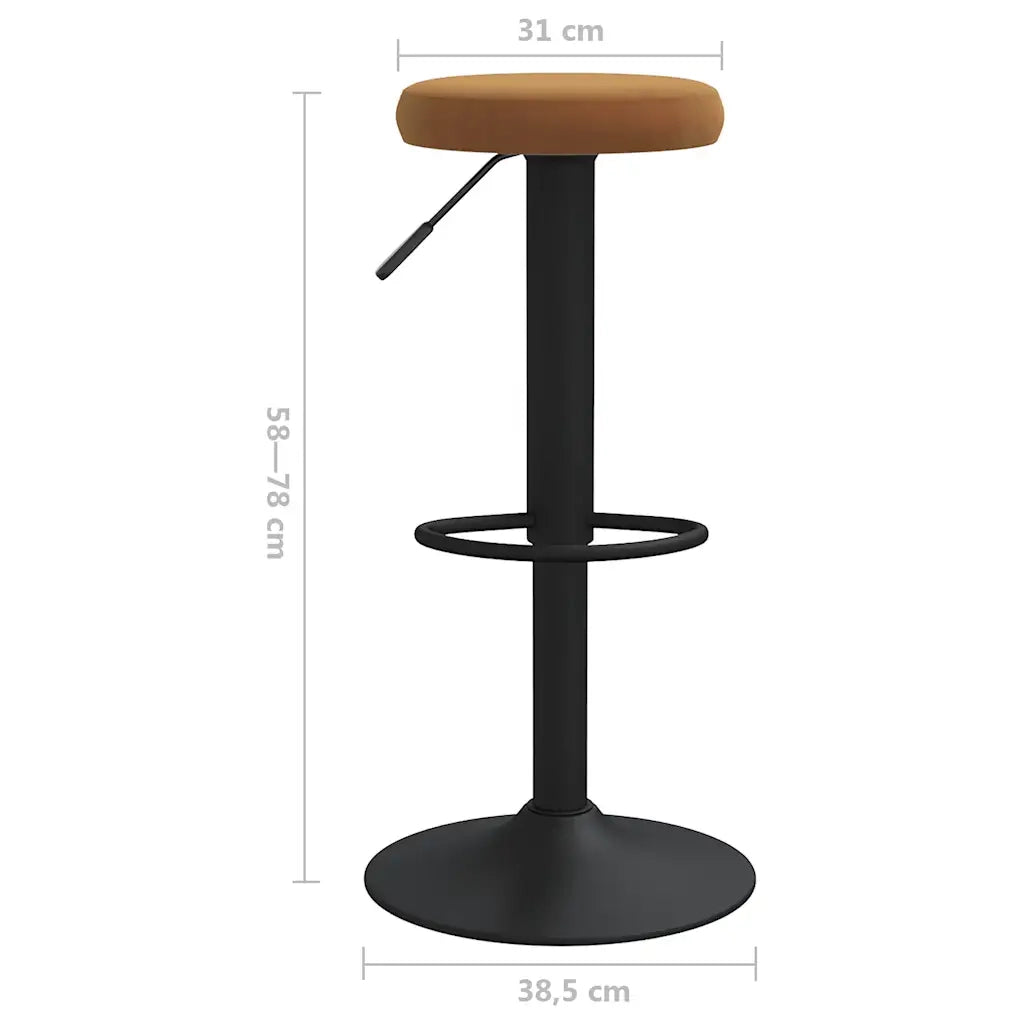 vidaXL Sgabelli da Bar 2 pz Marroni in Velluto