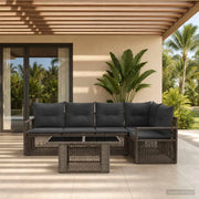 Set Divano da Giardino 6 pz Grigio e Grigio Scuro polyrattan 3437096