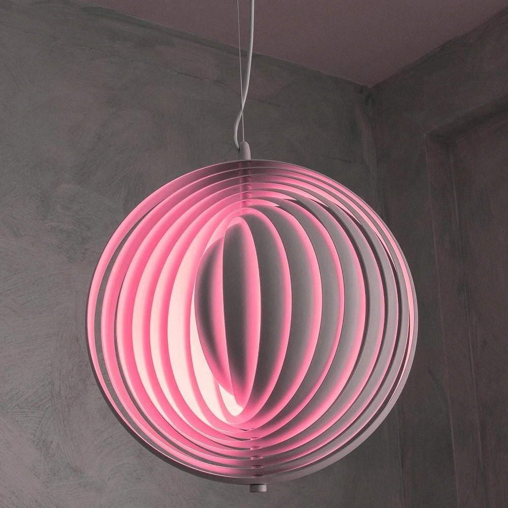 Trade Shop - Lampada A Sospensione 3d Geometrico Cerchio E27 Lampada Regolabile Pendente Lp-85b -