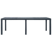 Tavolo da Giardino Antracite 220x90x72 cm Plastica Stile Rattan 45608