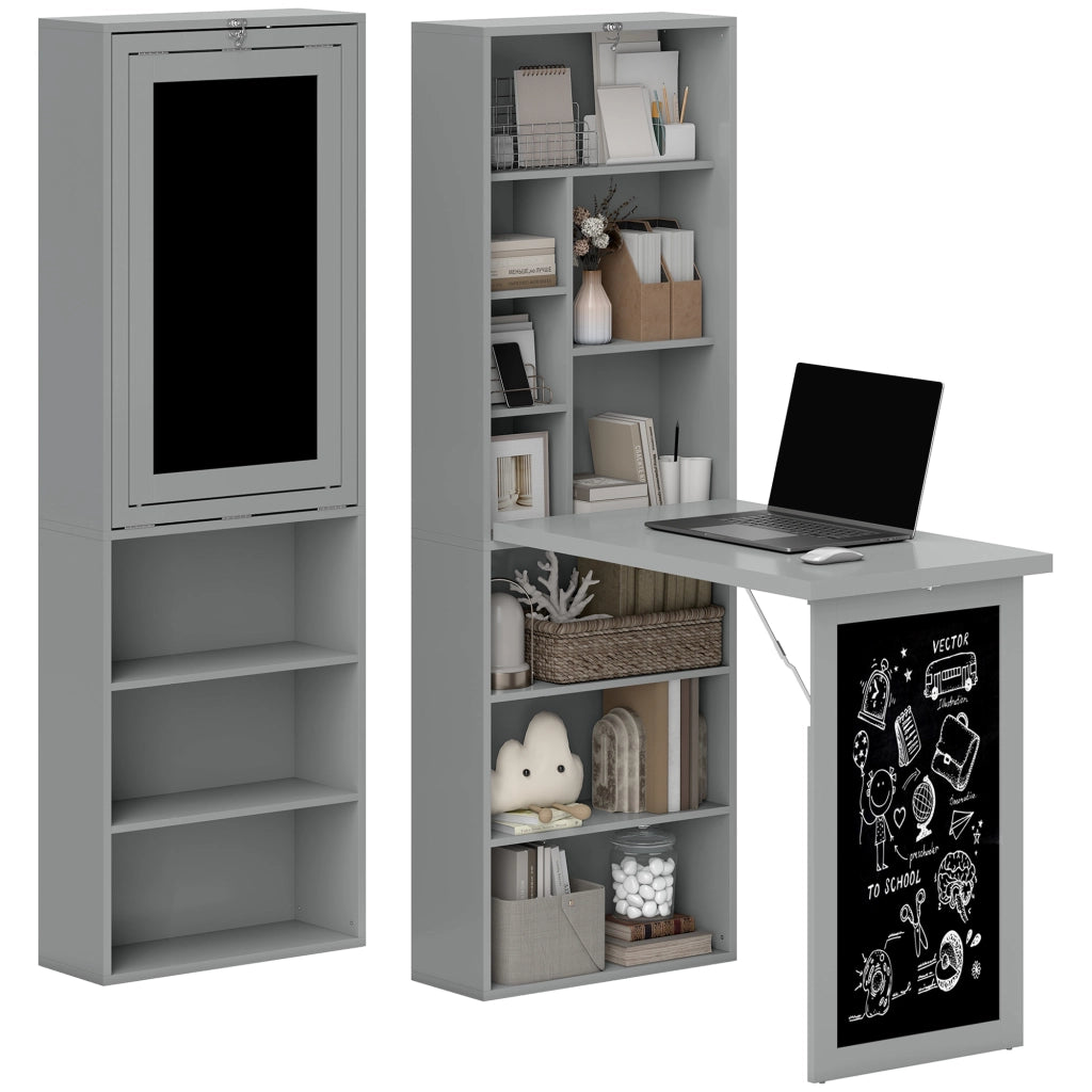 Scrivania con libreria e scaffale regolabile ¨C zephmum ¨C bianco