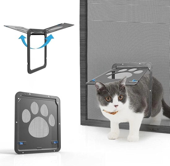 Schermo a mosche facile da installare - Porta libera per gatti/cani piccoli e medi con chiusura a chiave - NAMSAN