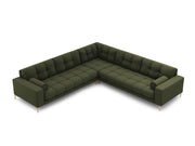 Cosmopolitan Design - Divano angolare reversibile "Bali" 6 posti in tessuto strutturato verde 