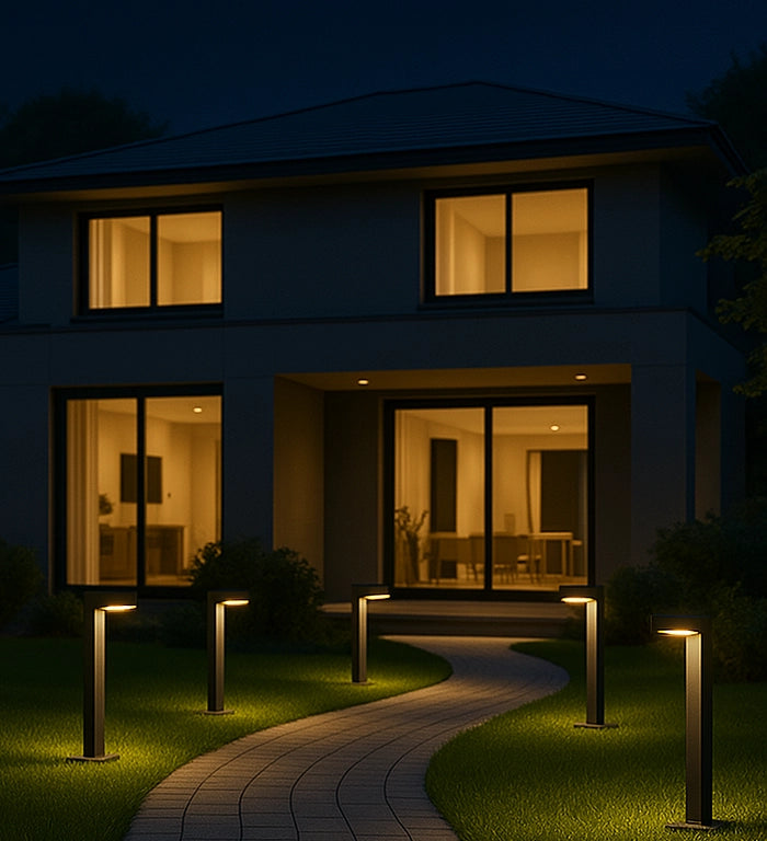 Lampione LED da Giardino 10W 720LM IP54 Paletto Esterno Moderno in Alluminio,Grigio Luce Naturale 4000K