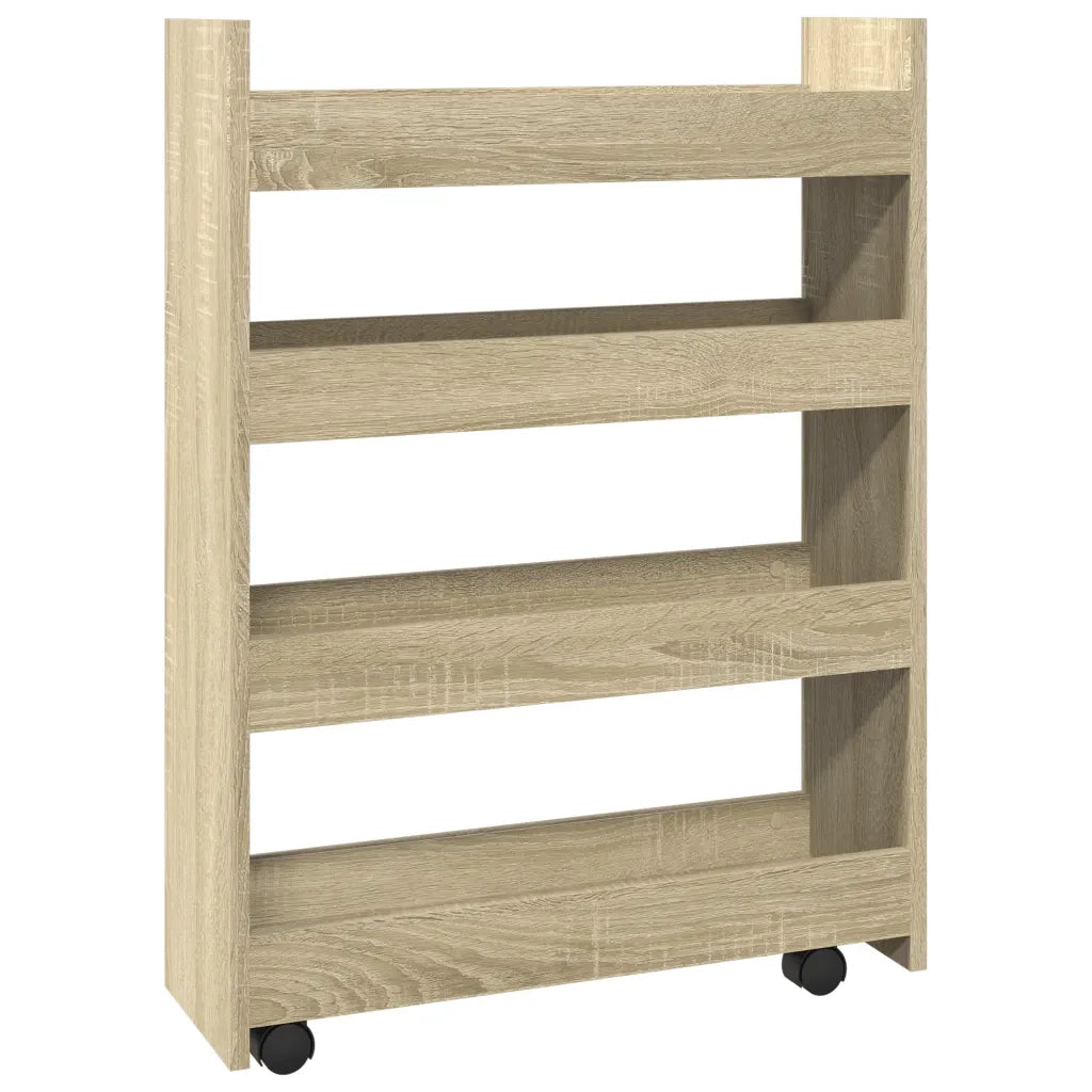 Carrello Stretto a 4 Livelli Rovere Sonoma in Truciolato CFW4937387