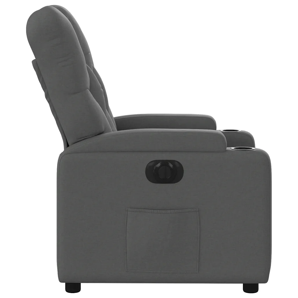 Poltrona | Sedia Relax Elettrica Reclinabile Grigio Scuro in Tessuto
