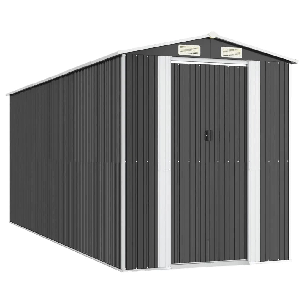 Capanno da Giardino Antracite 192x523x223 cm in Acciaio Zincato 3147453