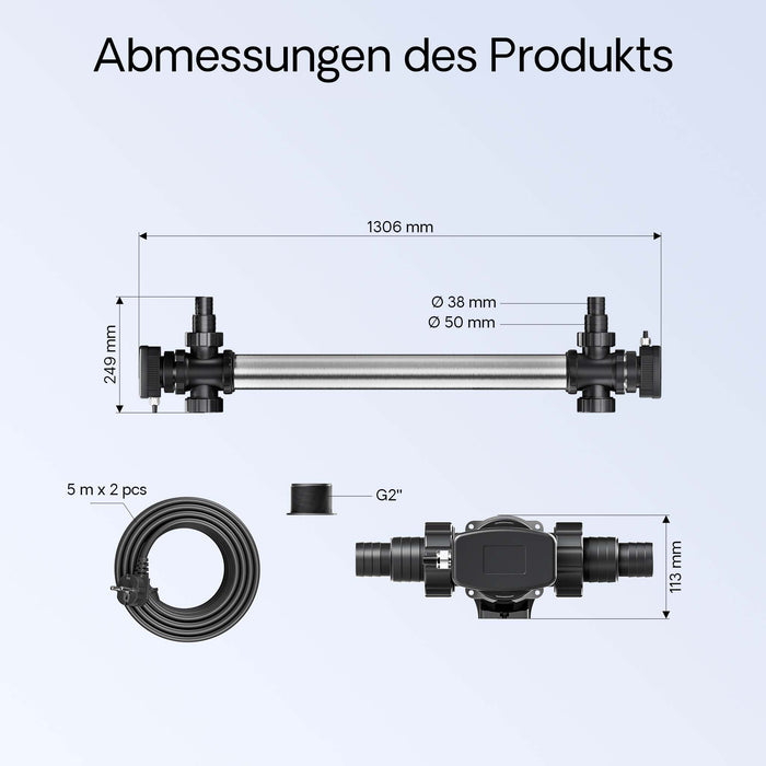 CUV-7110 Chiarificatore in acciaio inox per laghetti 110W Sterilizzatore UV