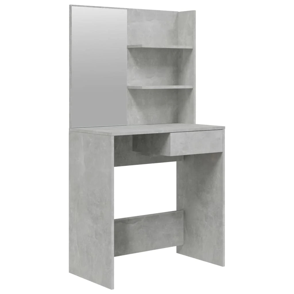 Toletta dal design contemporaneo con specchio 74,5 x 40 x 141 cm grigio 02_0006361