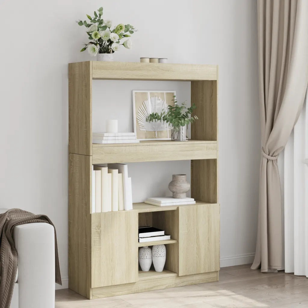 Credenza | Madia | Buffet da pranzo | Armadio da pranzo Rovere Sonoma 92x33x140 cm in Legno Multistrato