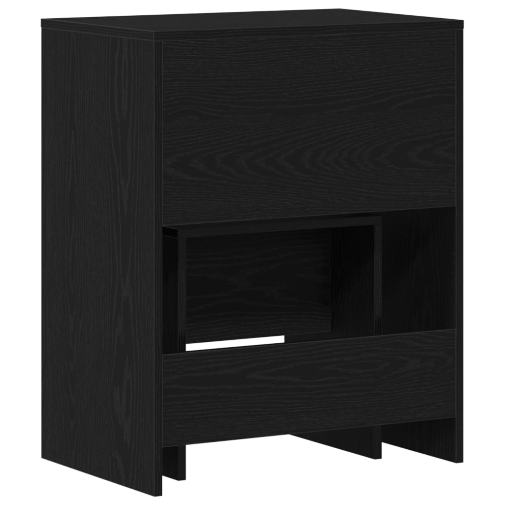 Tavolo da trucco con specchio in legno ingegnerizzato nero