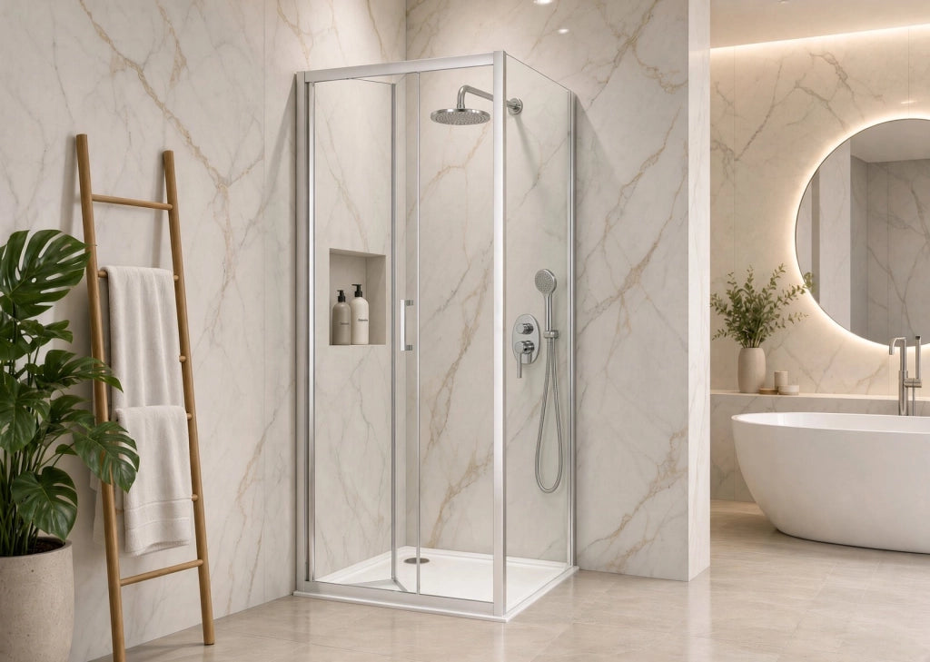 Box Doccia 2 lati 80x75 cm fisso + soffietto H195 cm ISA Cromato