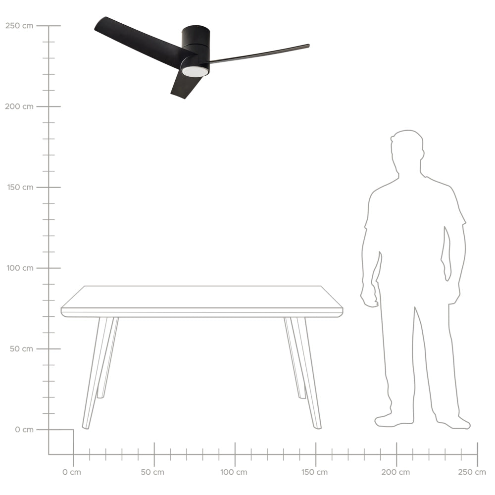 Ventilatore da soffitto con luce Ventilatore in materiale sintetico nero Telecomando 5 opzioni di velocità 3 temperature di luce Soggiorno tradizionale moderno Camera da letto