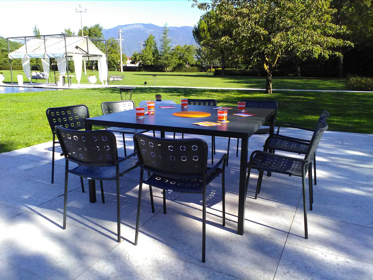 Tavolo da Giardino 140x140 cm in Acciaio RD Italia Dorio Antracite