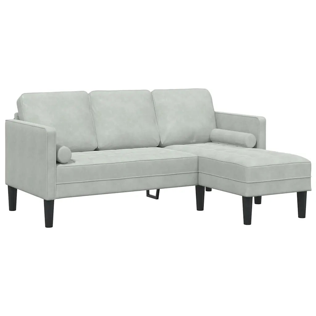 Set di divani con cuscino 2 pcs Grigio chiaro Poliestere 3329264