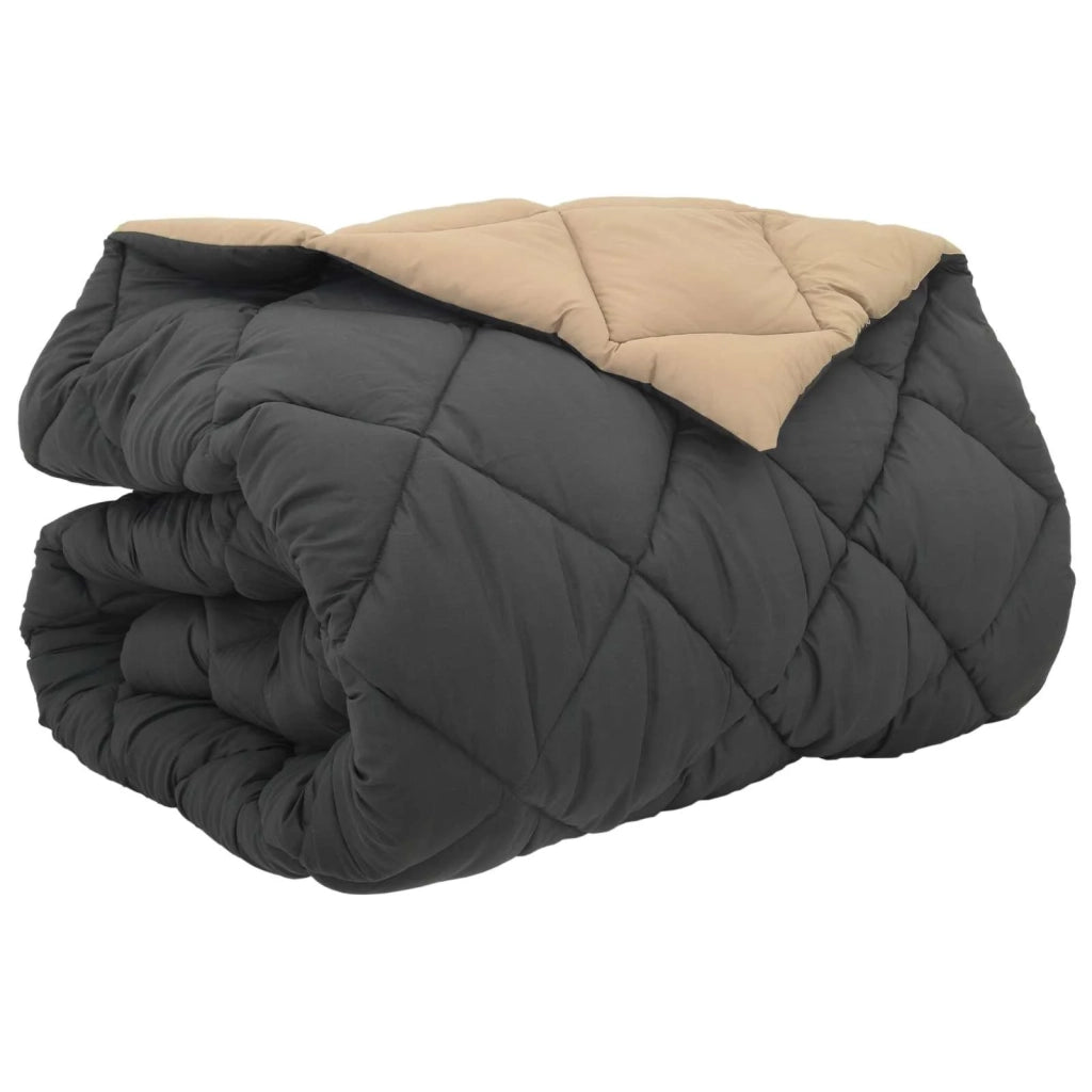 Piumone | Duvet Invernale Antracite e Talpa 200 x 240 cm Microfibra