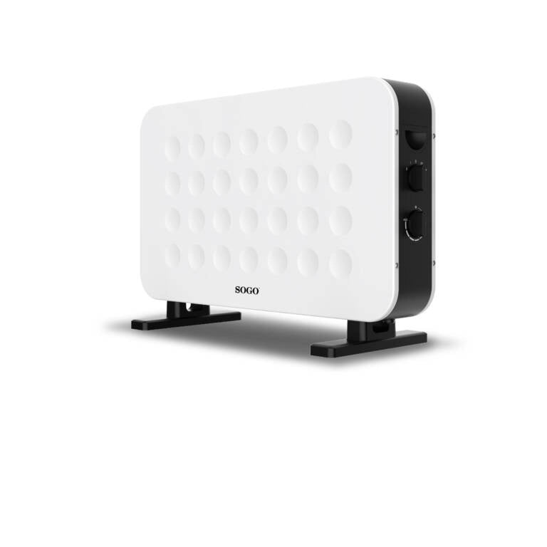 Termoconvettore elettrico 2000W con ventola turbo, 2 livelli riscaldamento e termostato regolabile, per ambienti fino 20 mq - Sogo