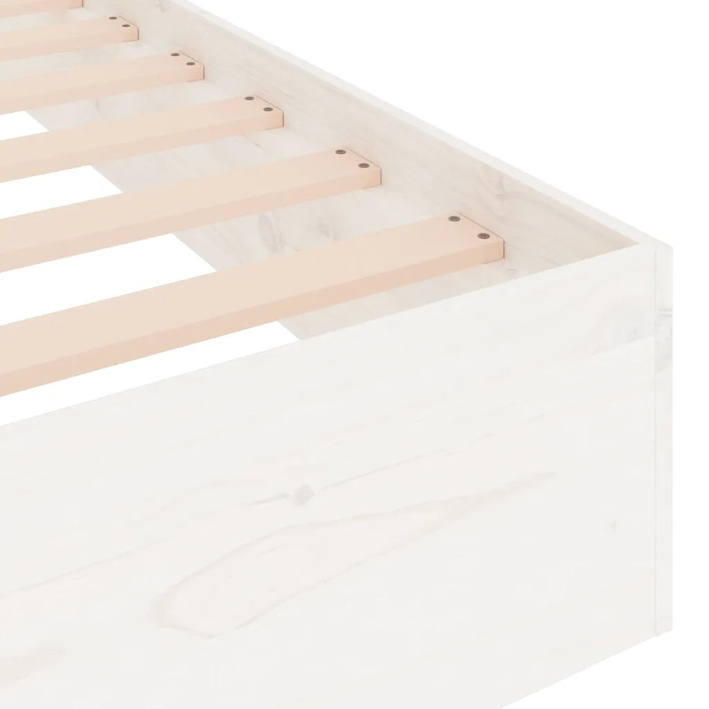 Giroletto-Struttura Letto Bianco in Legno Massello 75x190 cm Small Single 609932