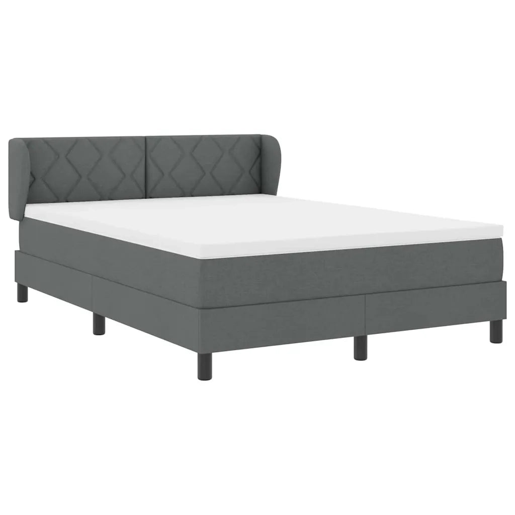 Letto a molle con materasso Grigio scuro 140 x 200 cm Tessuto 3340088