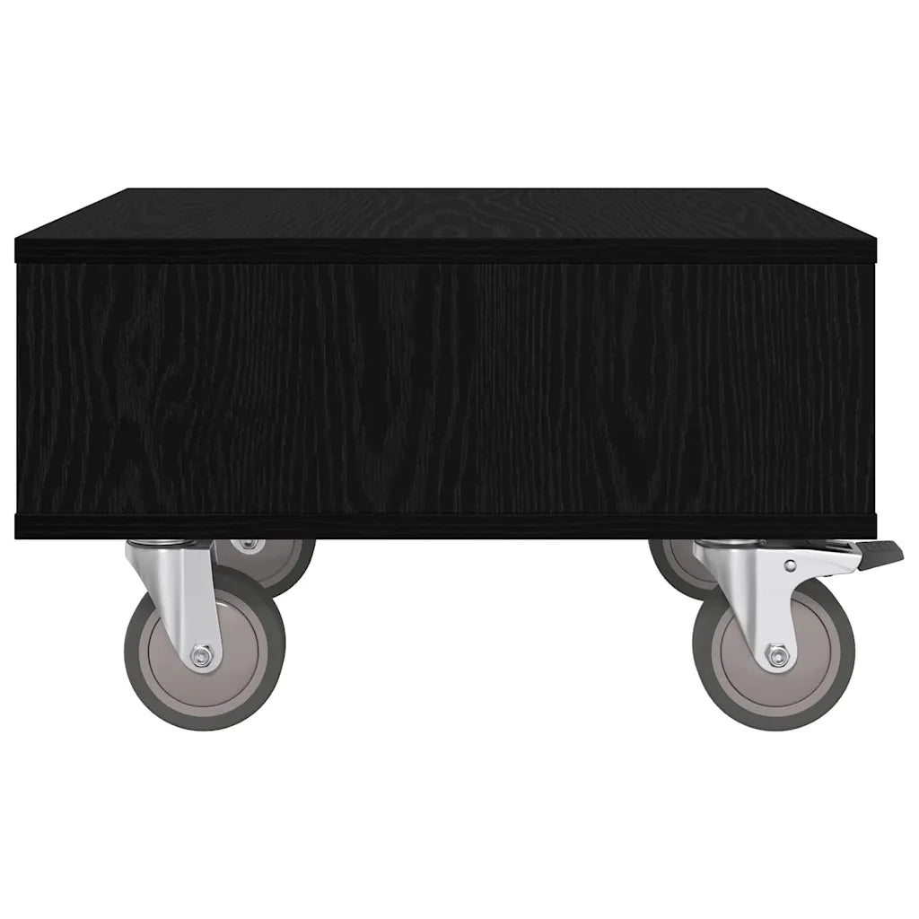 Tavolino con Ruote Rovere Nero 50,5 x 50 x 30 cm 891025