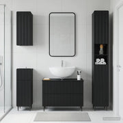 Set di Mobili da Bagno da 4 Pezzi ZWOLLE Nero 3417919