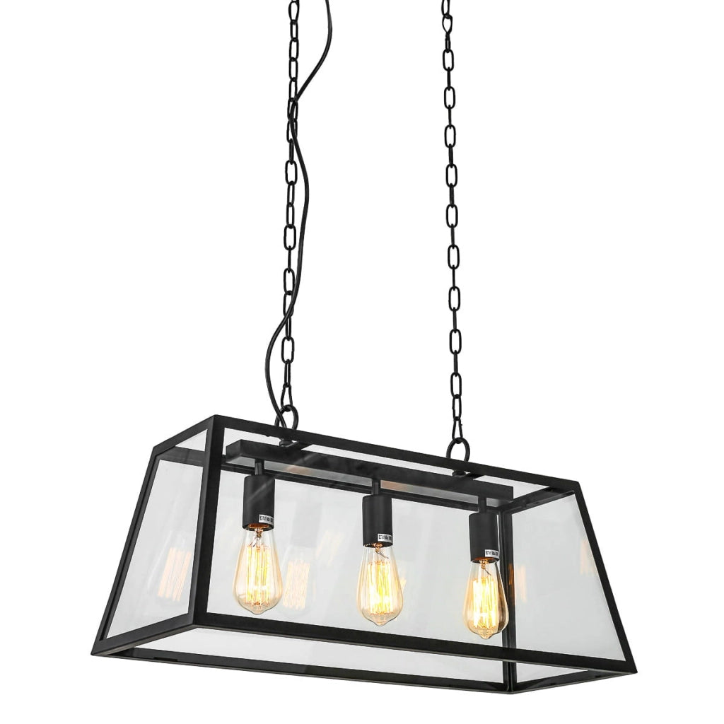 Lampadario Italux Laverno industriale nero opaco 3xE27